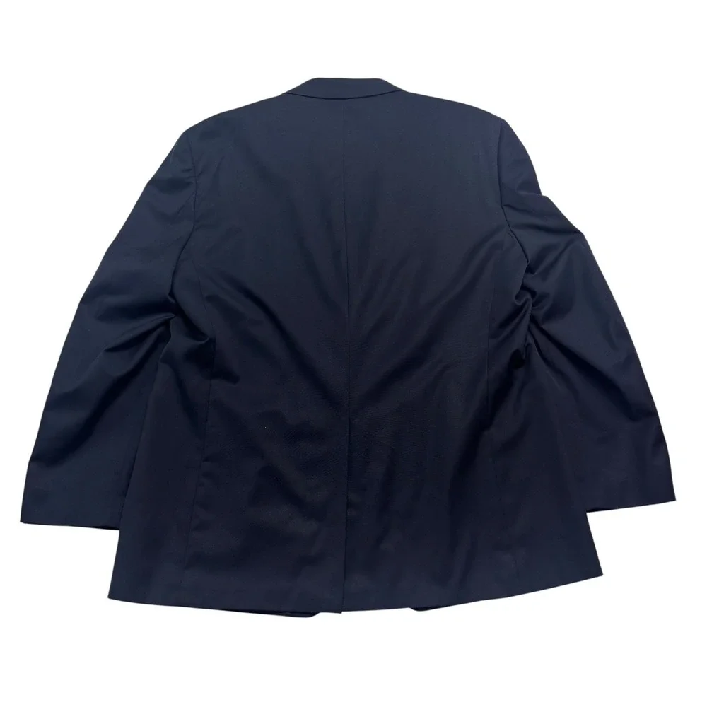 Chaps 50L 50XL Navy Blue Gold Buttons Blazer Jacket Sport Coat 100% Wool Mens